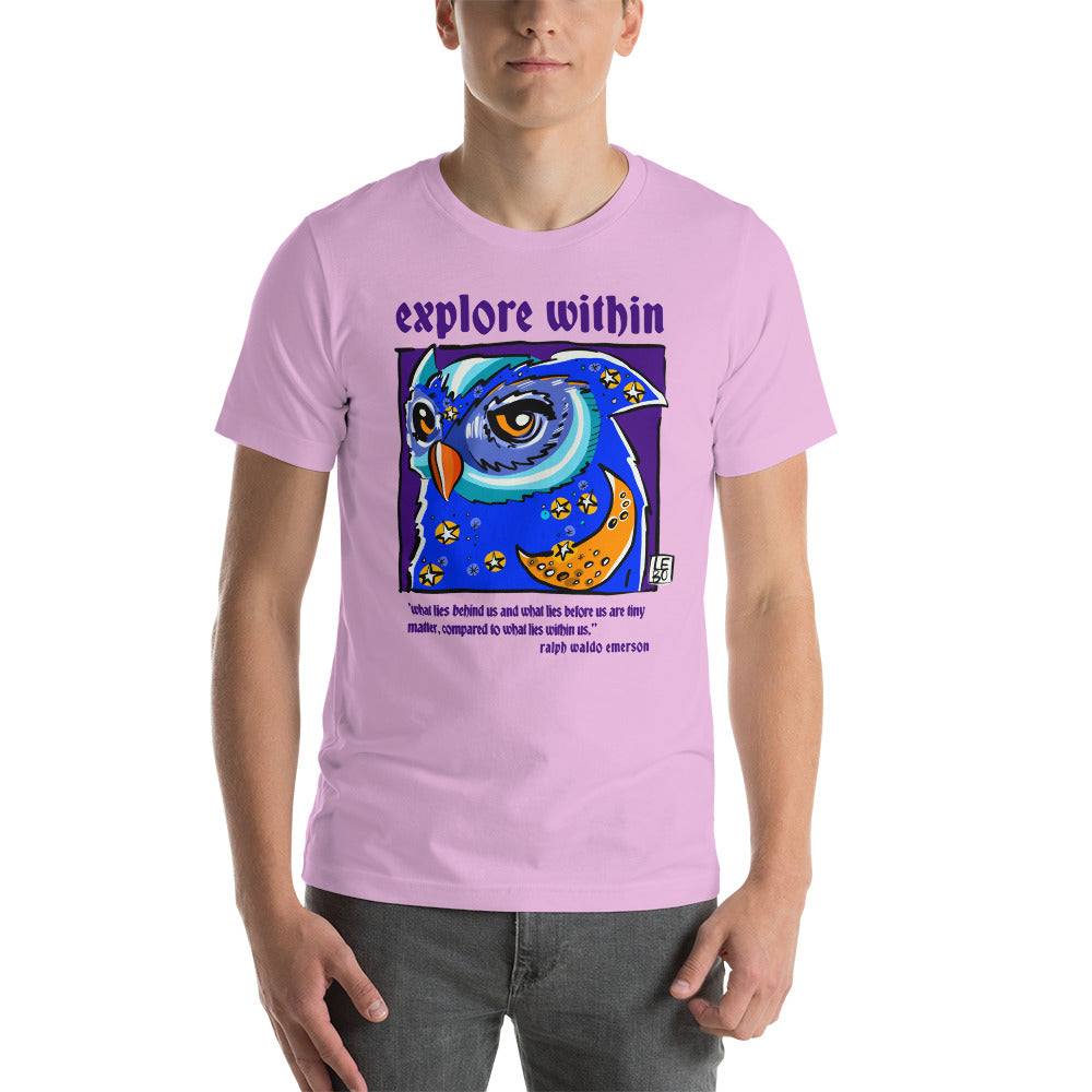 Explore Within, Ralph Waldo Emerson - Lebo Short Sleeve Unisex T-Shirt